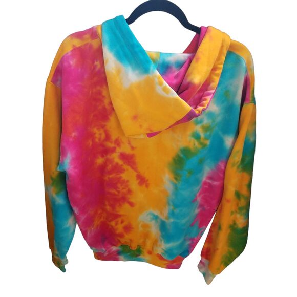 Cotton Net USA Womens Sz L Multicolor Tie Dye Long Sleeve Zip Up Hoodie Jacket - Picture 6 of 9
